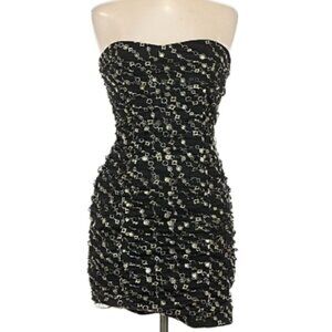 BCX Size 7 Cocktail short sexy dress studded embellished glitter black detail